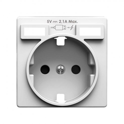 Simon 270 Cargador USB doble A+A 2.1A Simon. Color Aluminio